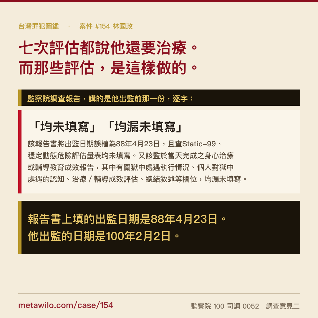 那七次評估：量表均未填寫，欄位均漏未填寫