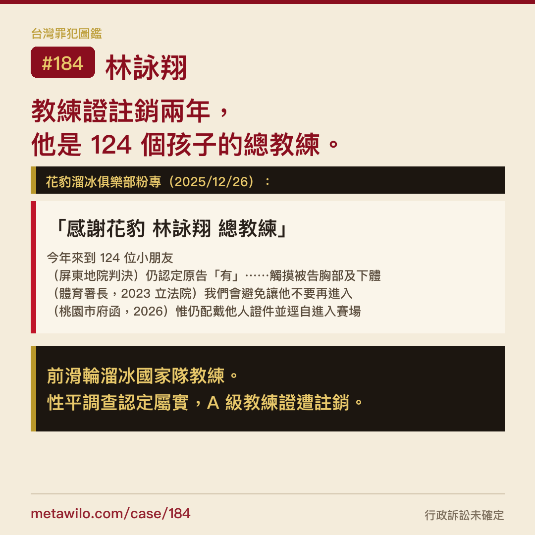 教練證註銷兩年，他是 124 個孩子的總教練。