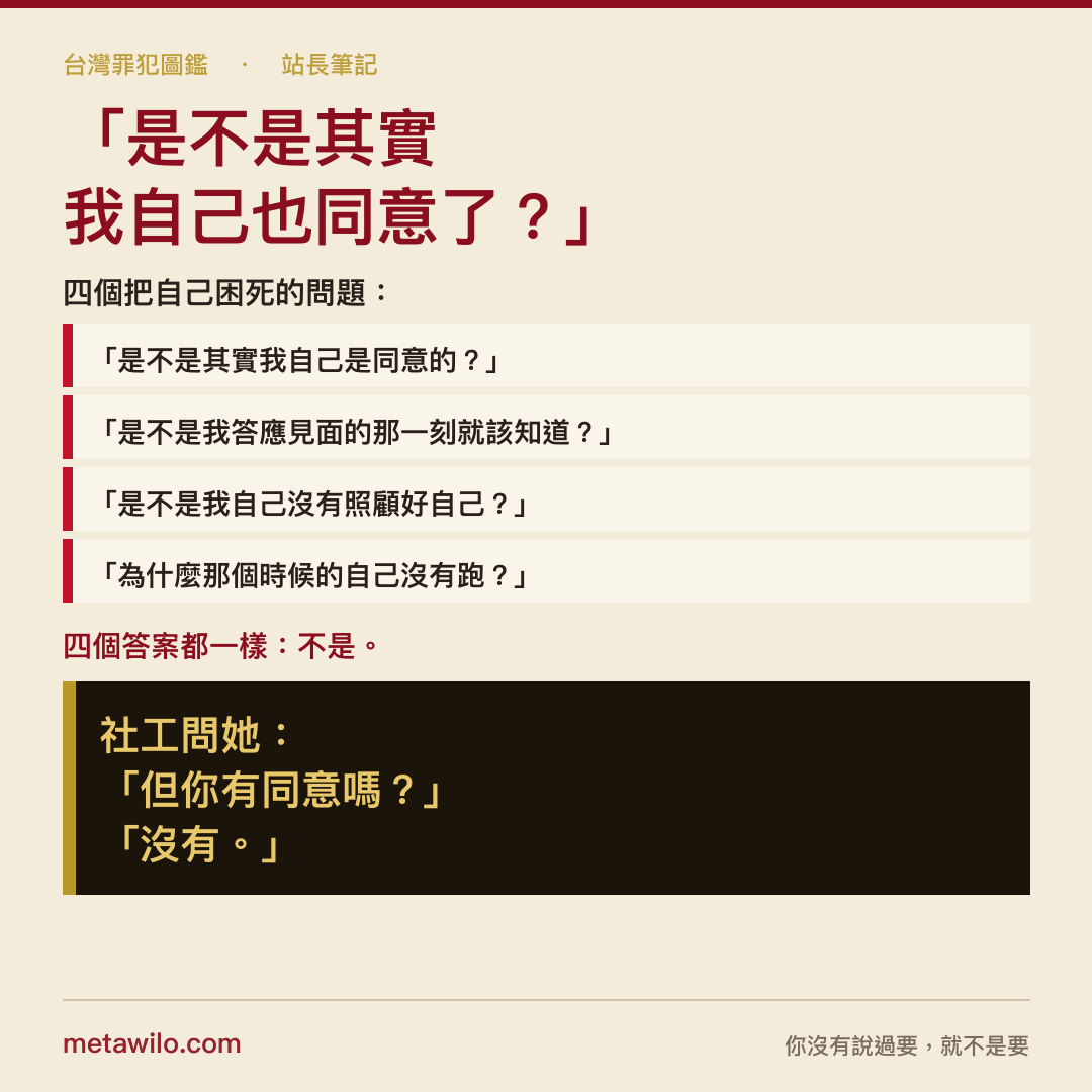 「是不是其實我自己也同意了？」四個把自己困死的問題