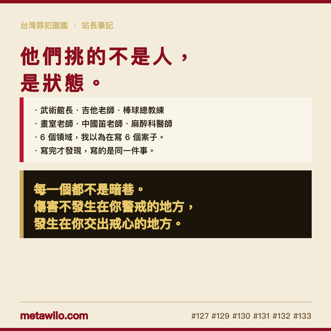 他們挑的不是人，是狀態：6個領域，同一件事，每一個都不是暗巷