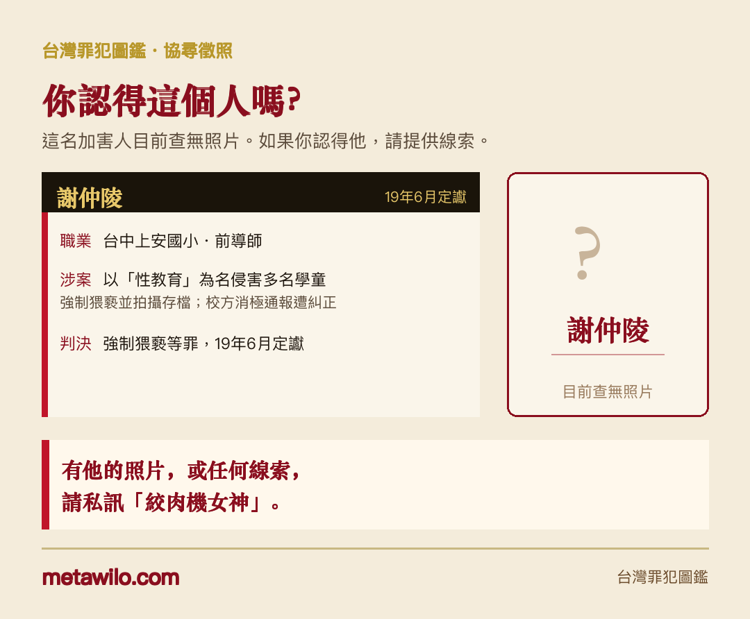 徵求謝仲陵照片